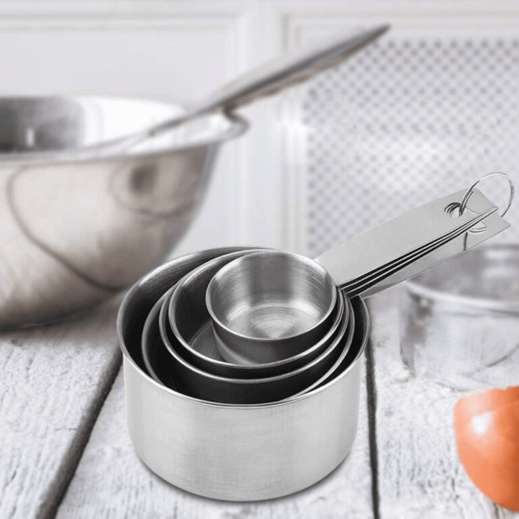 Hanging Hole Stainless Steel Measuring Cups Set Baking Tools 5-Piece