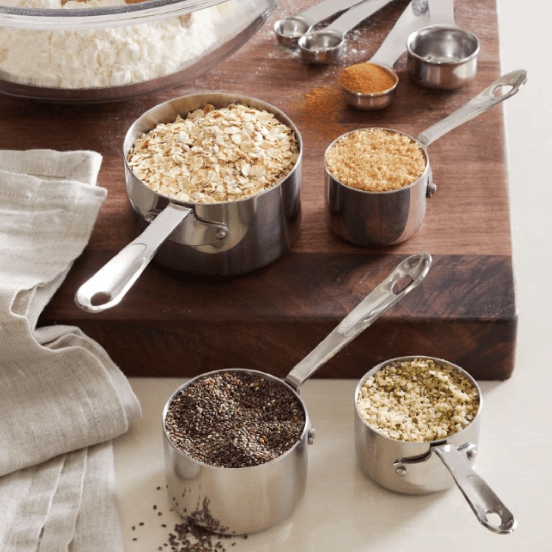 Heavy Gauge Stainless Steel Measuring Cups Spoons Combo Set 8-Piece