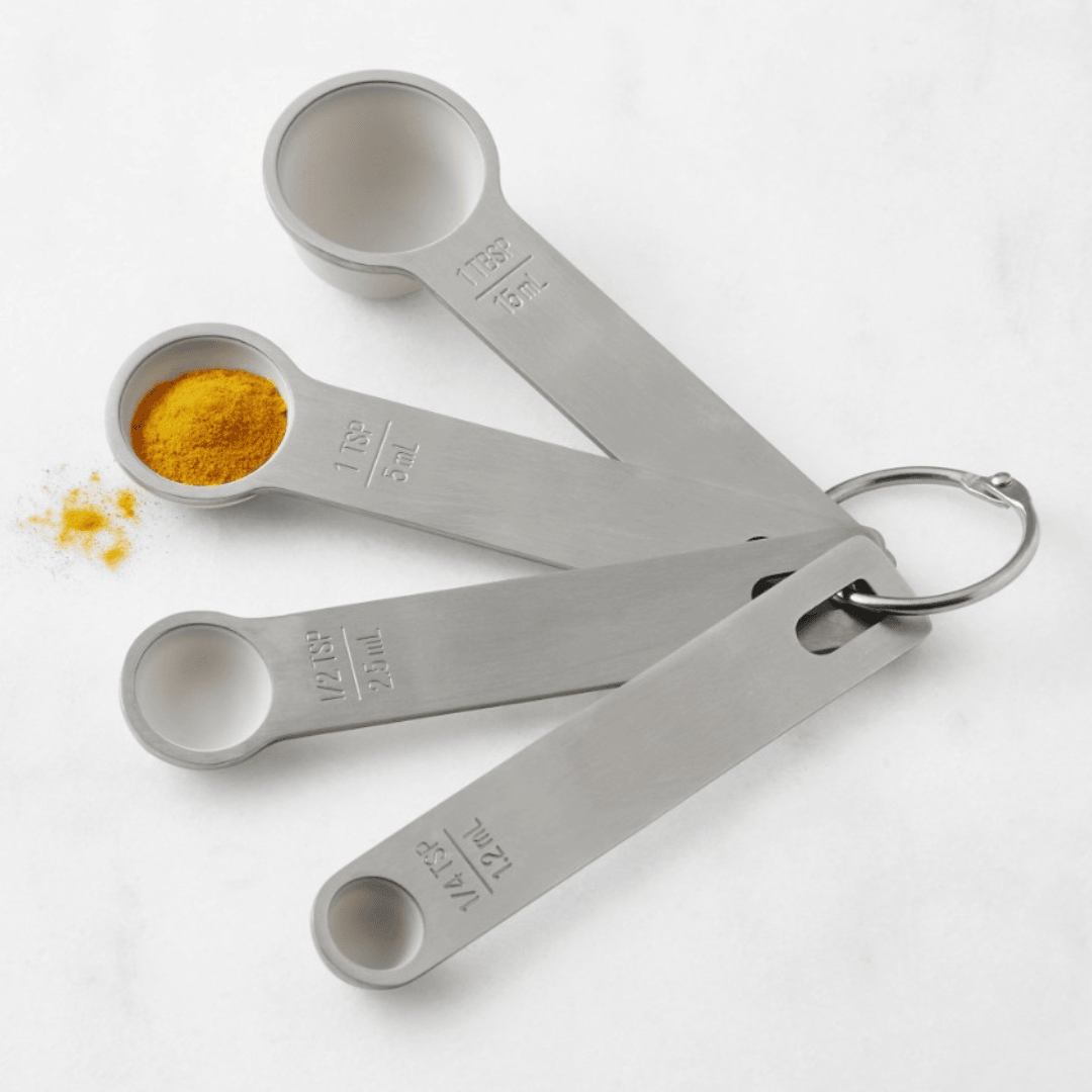 Collapsible Silicone Stainless Steel Measuring Cups Spoons Set 8-Piece