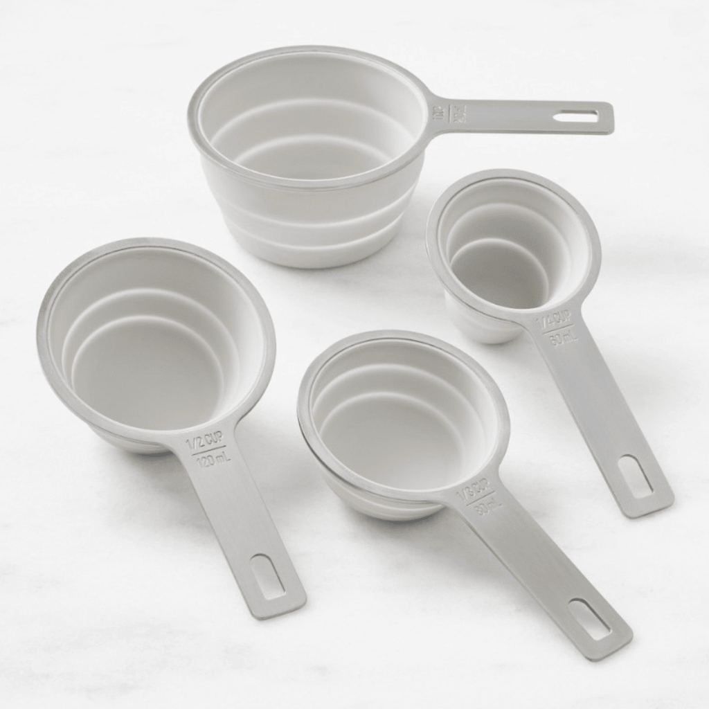 Collapsible Silicone Stainless Steel Measuring Cups Spoons Set 8-Piece