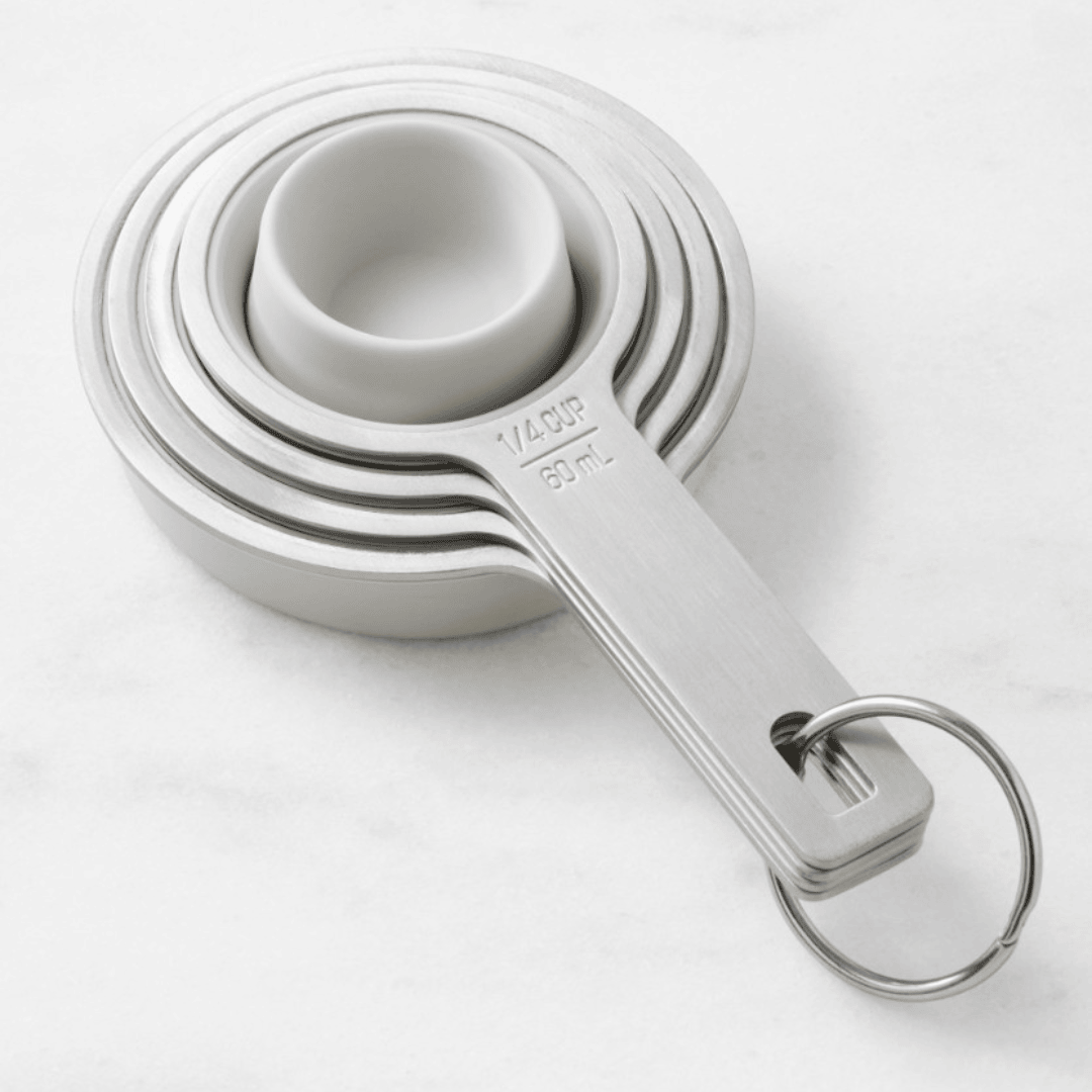 Collapsible Silicone Stainless Steel Measuring Cups Spoons Set 8-Piece