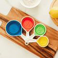 Collapsible Colorful Silicone Kitchen Measuring Cups Set 4-Piece