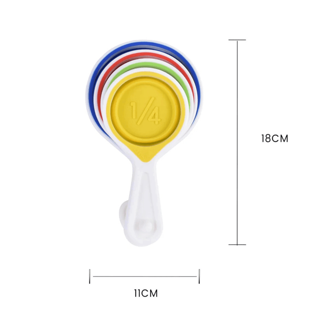 Collapsible Colorful Silicone Kitchen Measuring Cups Set 4-Piece