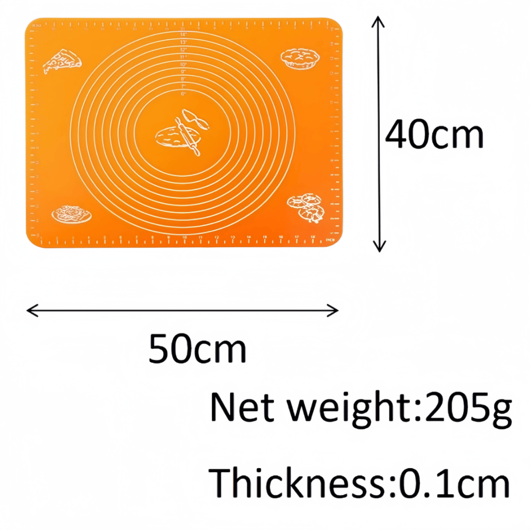 Non-Stick Silicone Pastry Mat Orange Baking Dough Rolling Mat