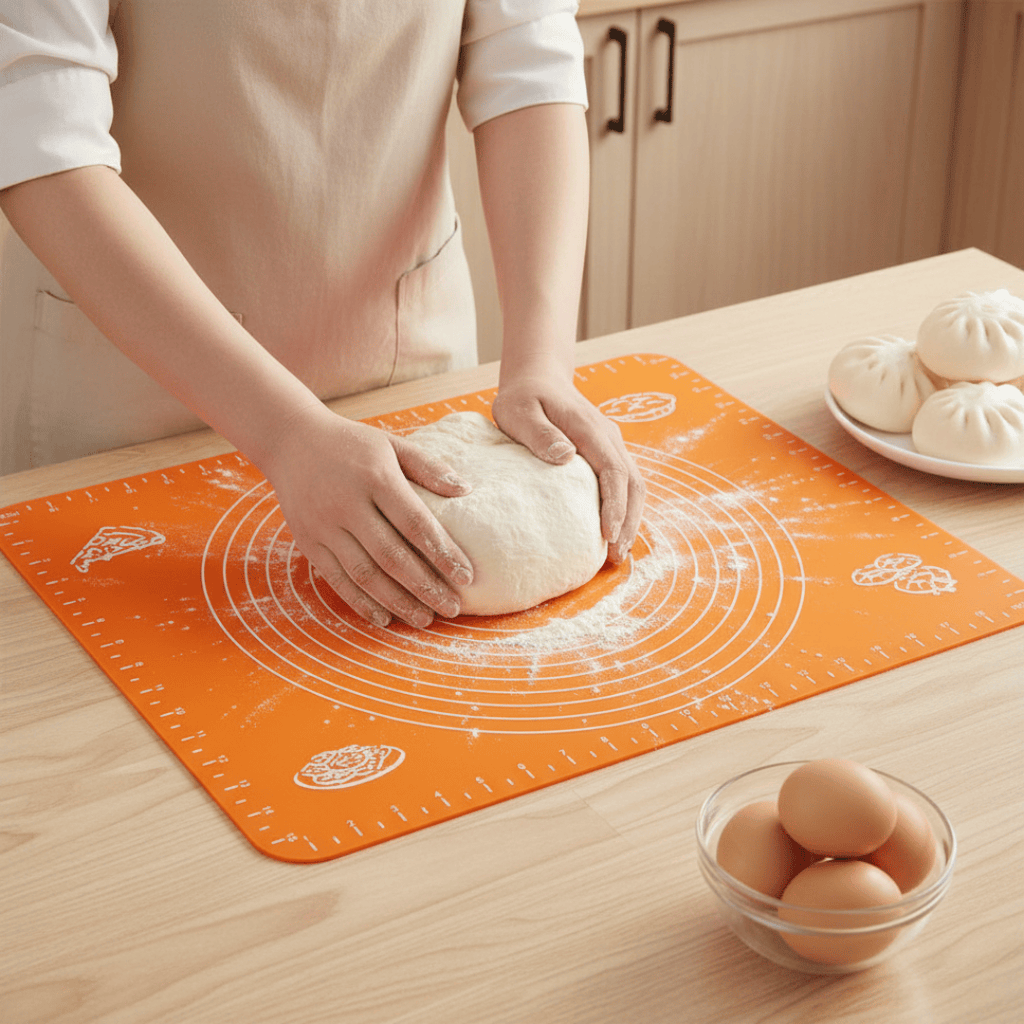 Non-Stick Silicone Pastry Mat Orange Baking Dough Rolling Mat