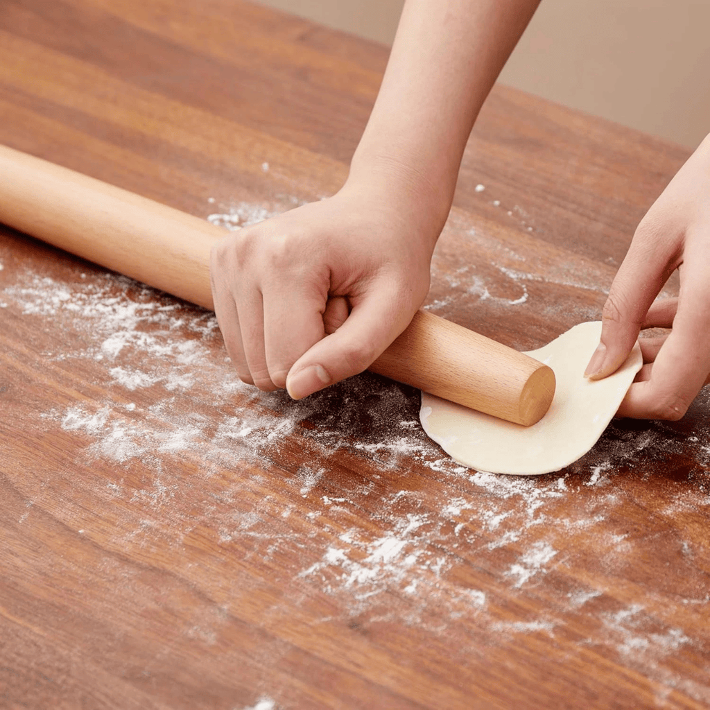 Classic French Beech Wood Rolling Pin for Baking Dough 16-Inch