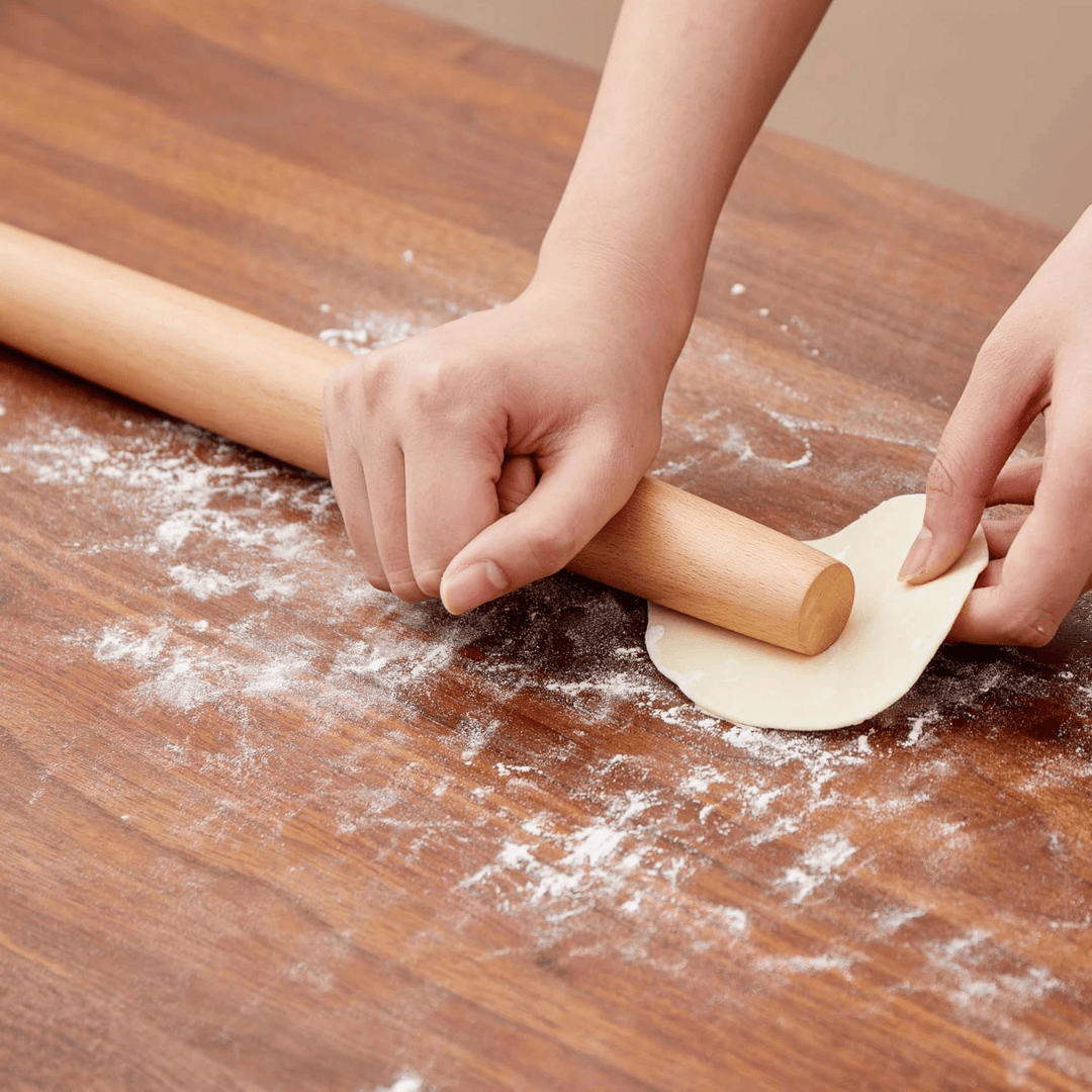 Classic French Beech Wood Rolling Pin for Baking Dough 16-Inch