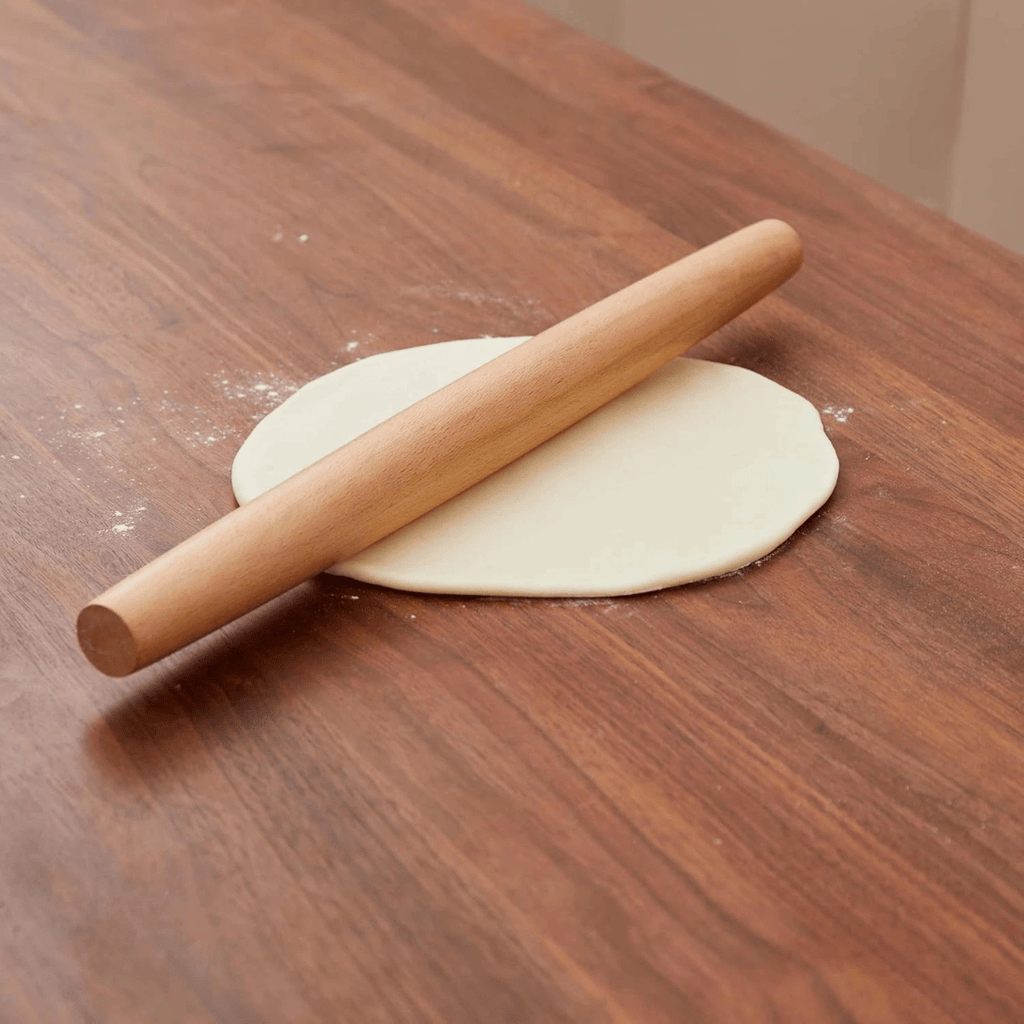 Classic French Beech Wood Rolling Pin for Baking Dough 16-Inch