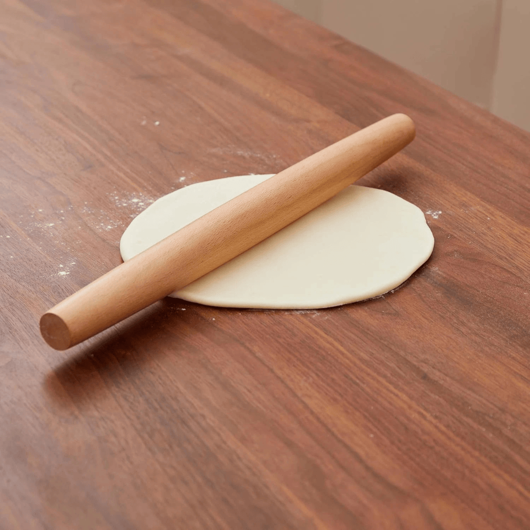 Classic French Beech Wood Rolling Pin for Baking Dough 16-Inch