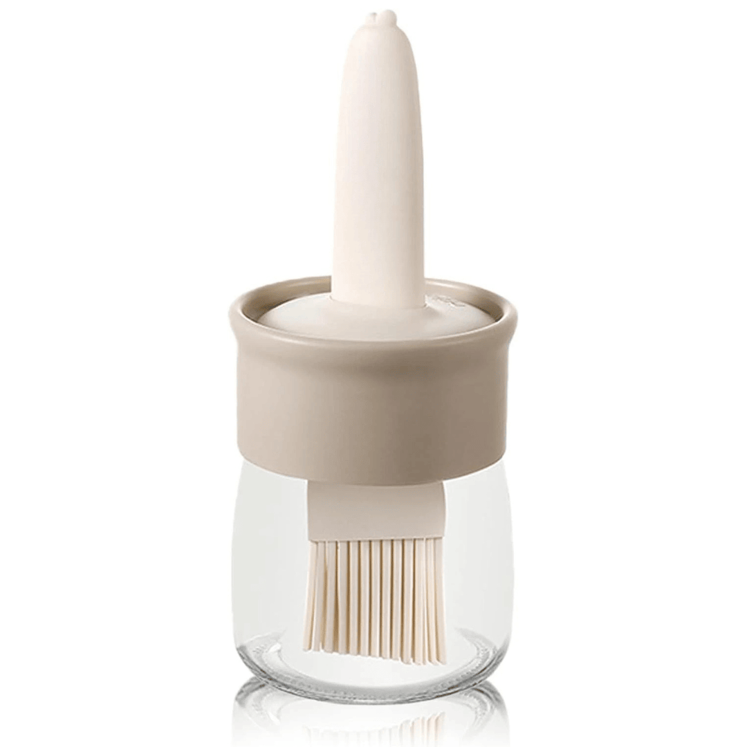 2-in-1 Glass Oil Dispenser Bottle with Silicone Basting Brush - Begie