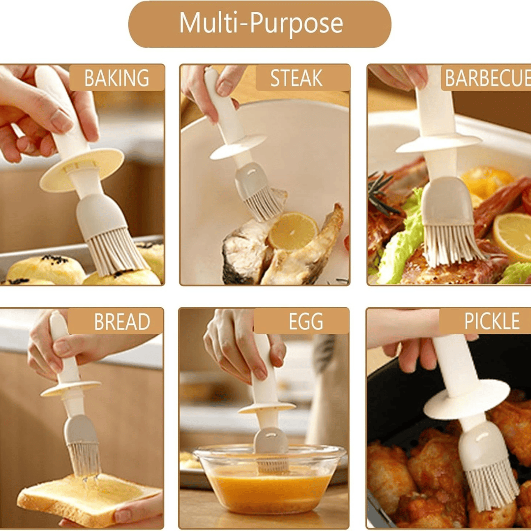 2-in-1 Glass Oil Dispenser Bottle with Silicone Basting Brush - Begie