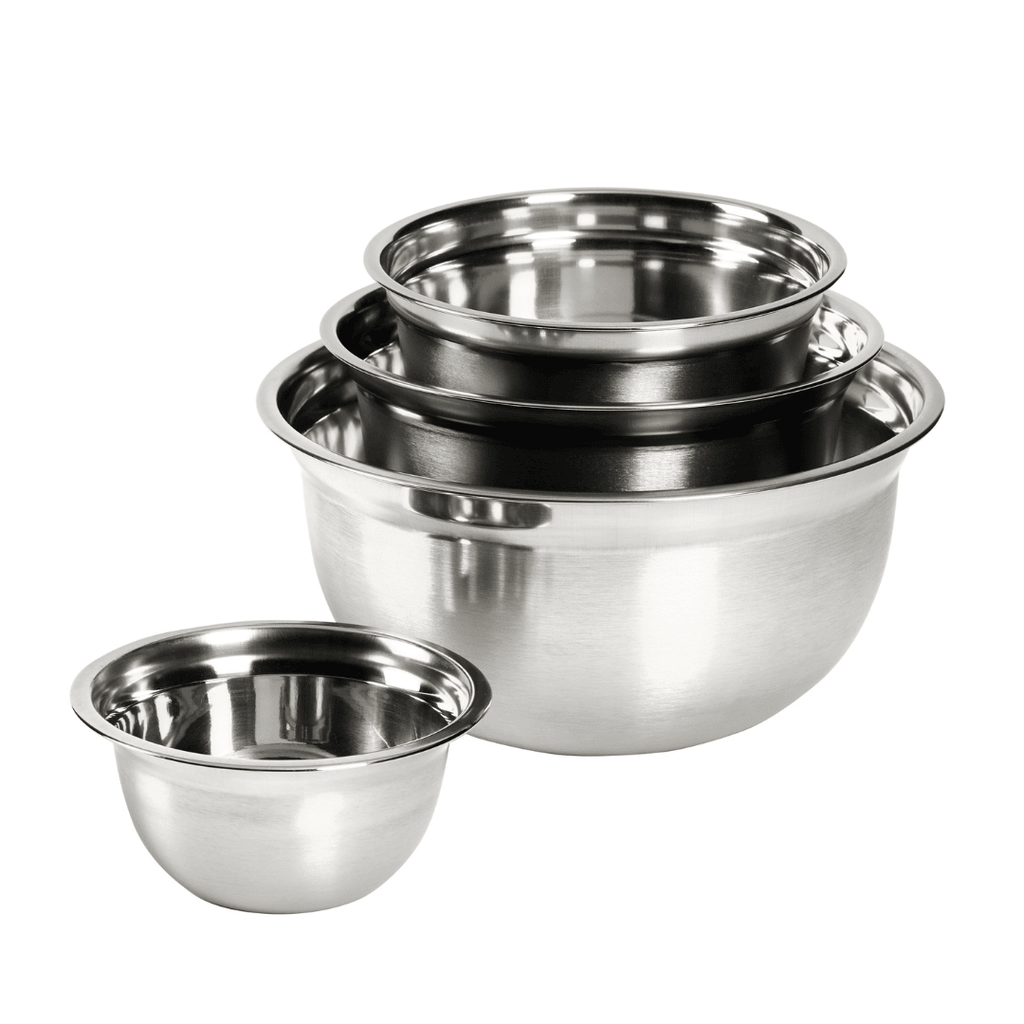 4-Piece Stainless Steel Mixing Bowls Set - Nesting Kitchen Bowls