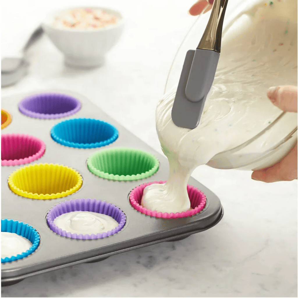 40-Piece Reusable Silicone Cupcake Baking Cups – Non-Stick Food-Grade