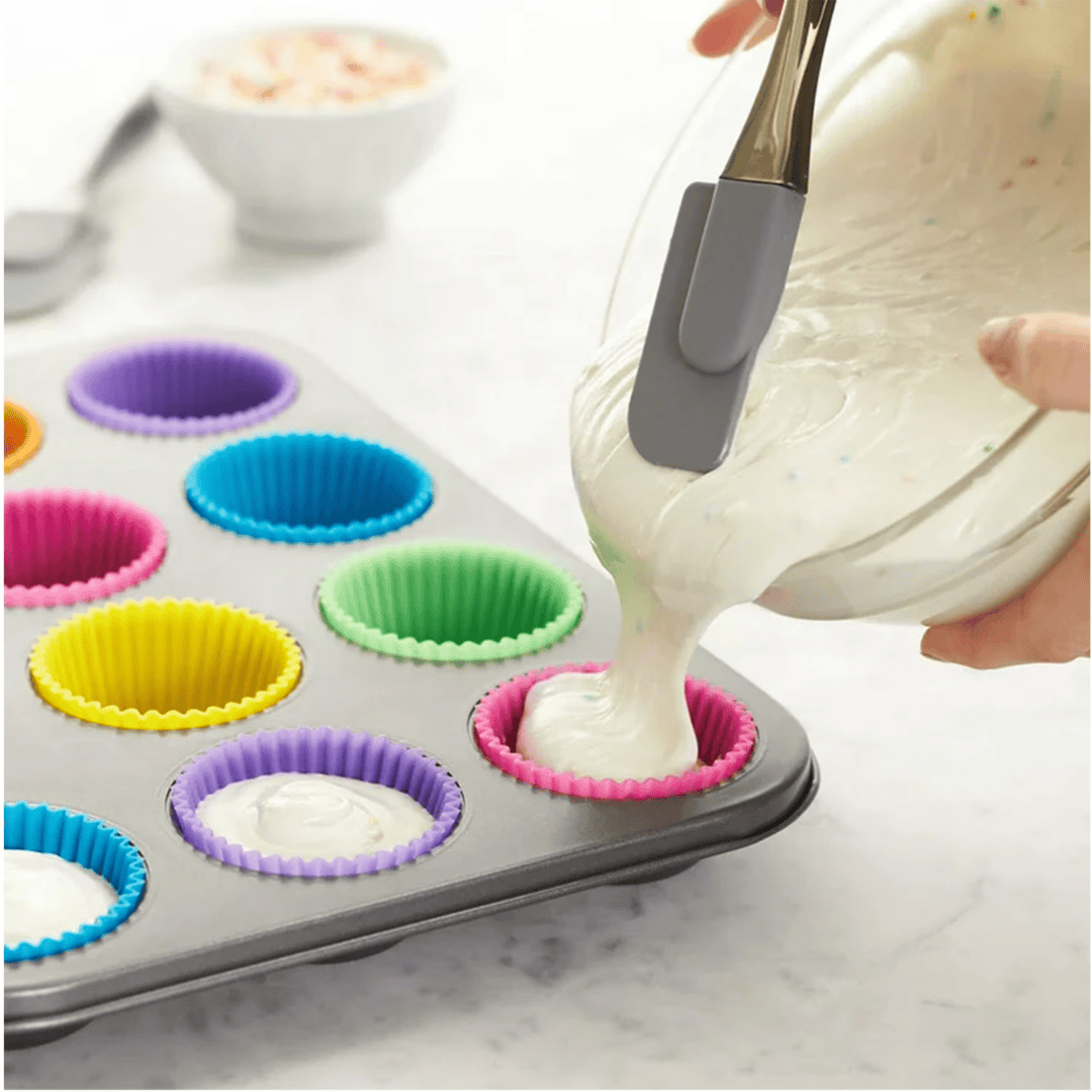 40-Piece Reusable Silicone Cupcake Baking Cups – Non-Stick Food-Grade