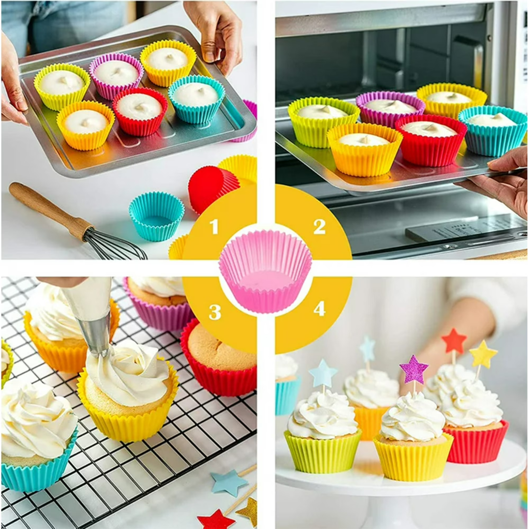 40-Piece Reusable Silicone Cupcake Baking Cups – Non-Stick Food-Grade